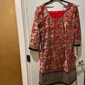 Punjabi Salwar suit with matching dupatta, heavy embroidery